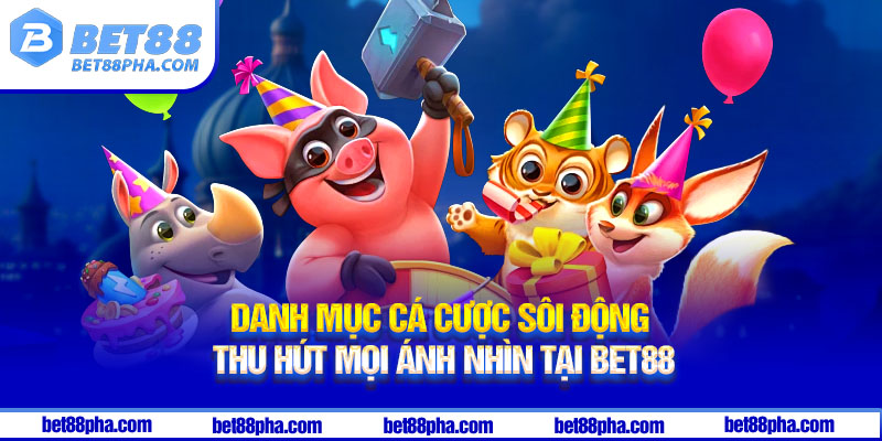 Danh mục cá cược sôi động thu hút mọi ánh nhìn tại Bet88